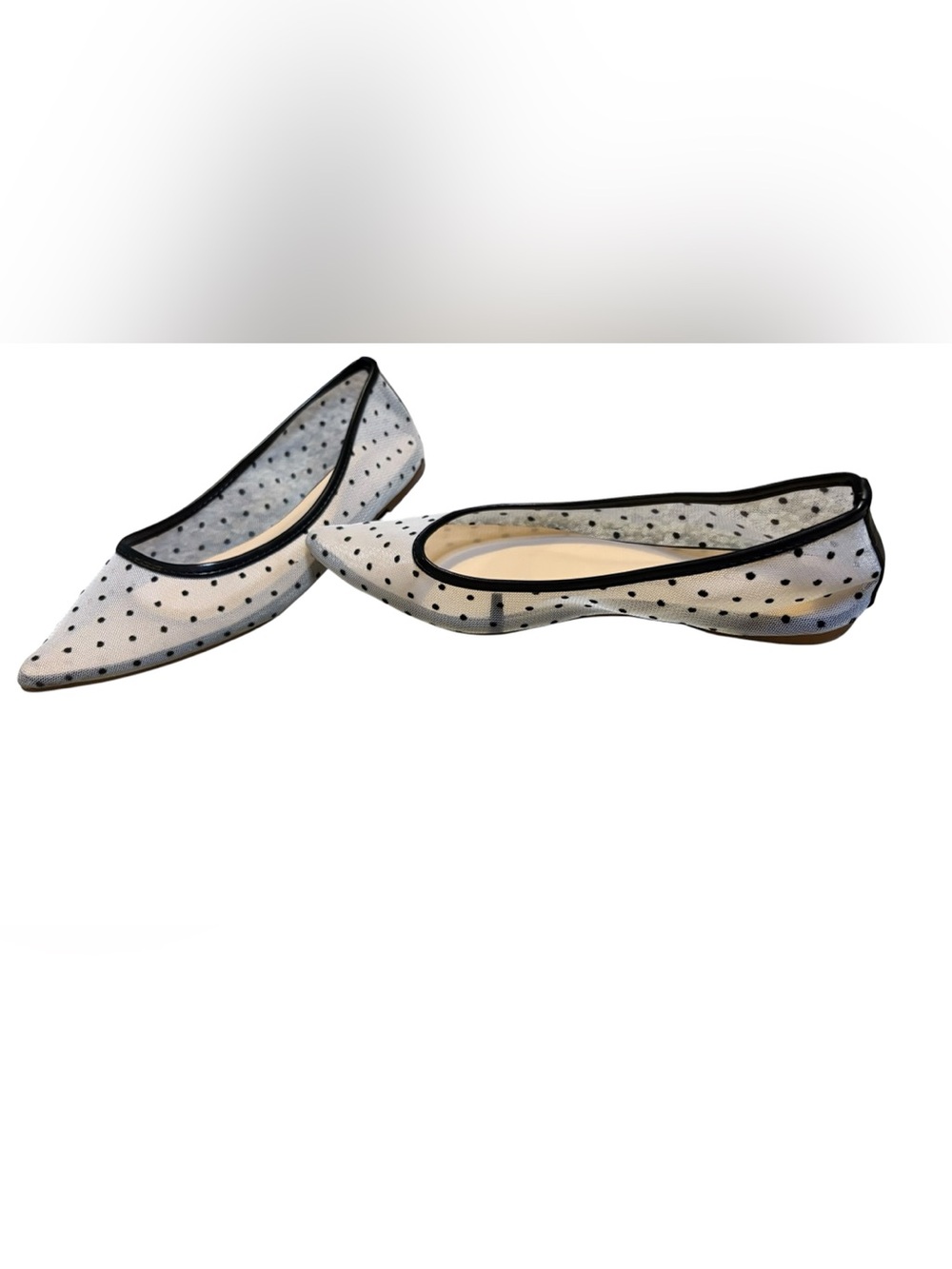 Cider Sheer Mesh Polka Dot Pointed Toe Ballet Flats Size 39